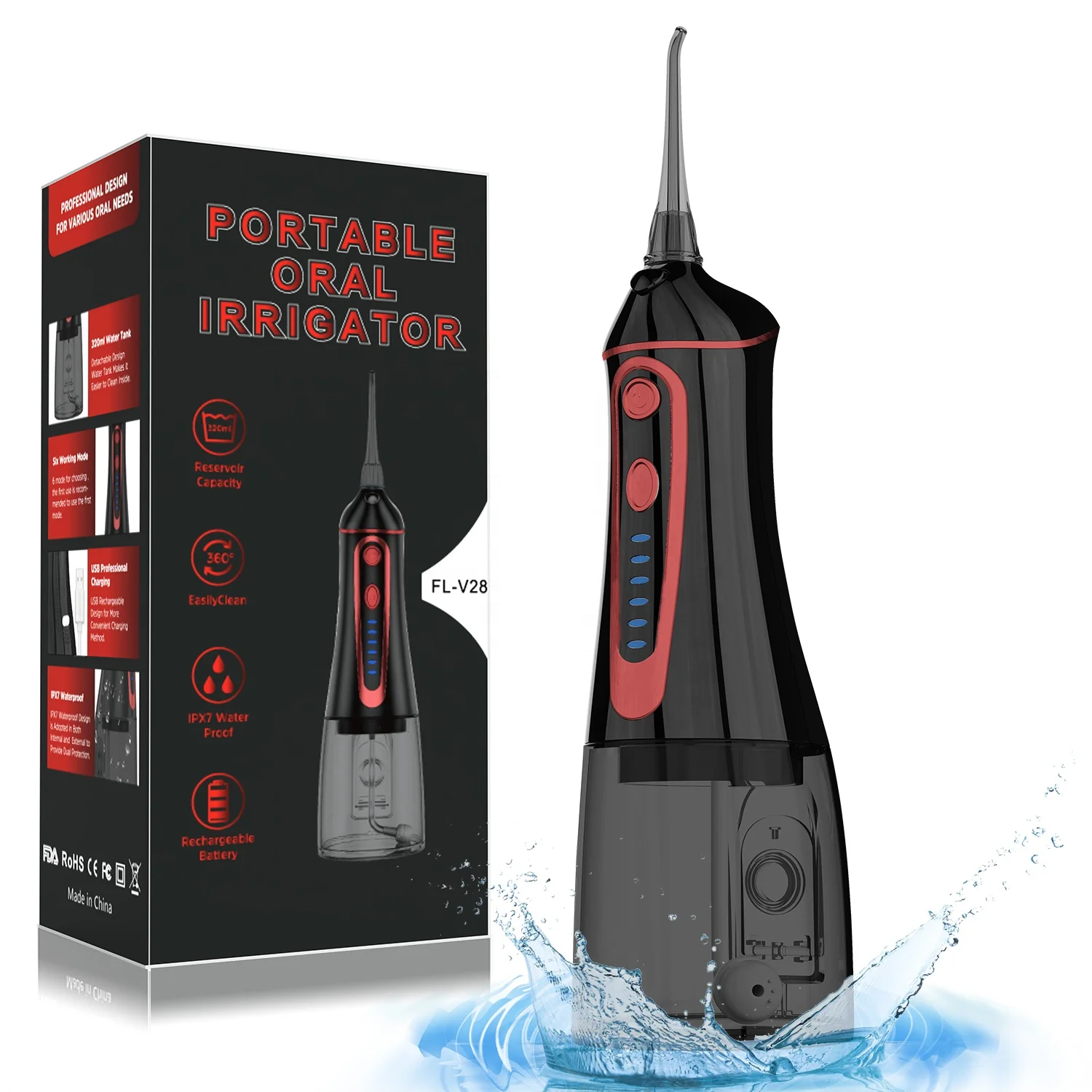 

320ML YASI Rechargeable Portable Water Flosser Cordless Dental Irrigator Oral Water Jet Teeth Cleaner