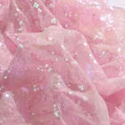 Fabric 3d Lace Lace 3d Lace Fabric Sequined Fabric 3D Flower Lace Embroidered Tulle Lace Fabric For Wedding Dress