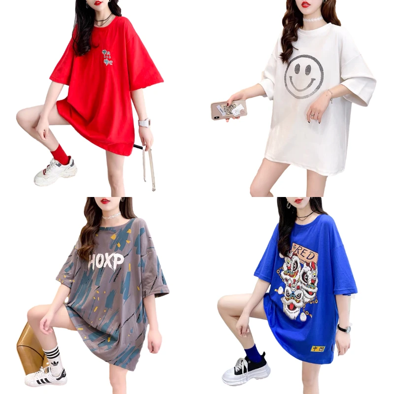 Wholesale cartoon printing casual loose style hip-hop women's t-shirt summer cartoon plus size women's top
Wholesale cartoon printing casual loose style hip-hop women's t-shirt summer cartoon plus size women's top