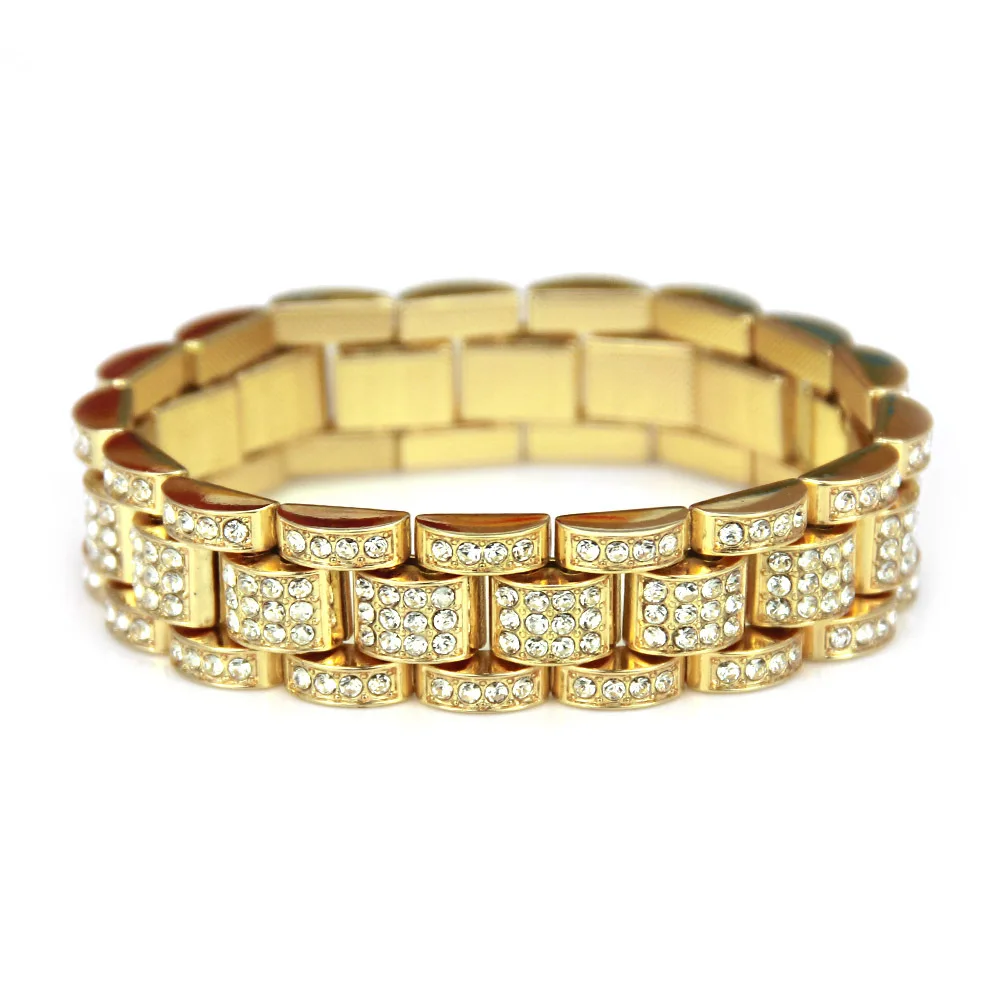 Wholesale Hand Bracelet Gold Plated Watch Band Bracelet Full Diamond Hip Hops Watch Band Theme Bracelet
Wholesale Hand Bracelet Gold Plated Watch Band Bracelet Full Diamond Hip Hops Watch Band Theme Bracelet