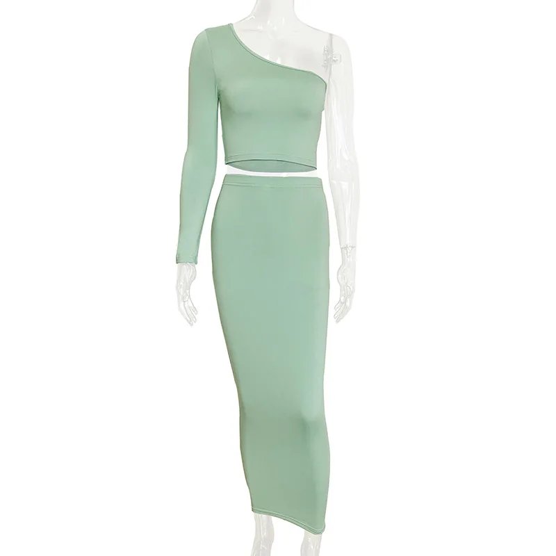 2021 fashion ladies spring 2 piece single shoulder stylish women casual dress women 2 piece set
2021 fashion ladies spring 2 piece single shoulder stylish women casual dress women 2 piece set