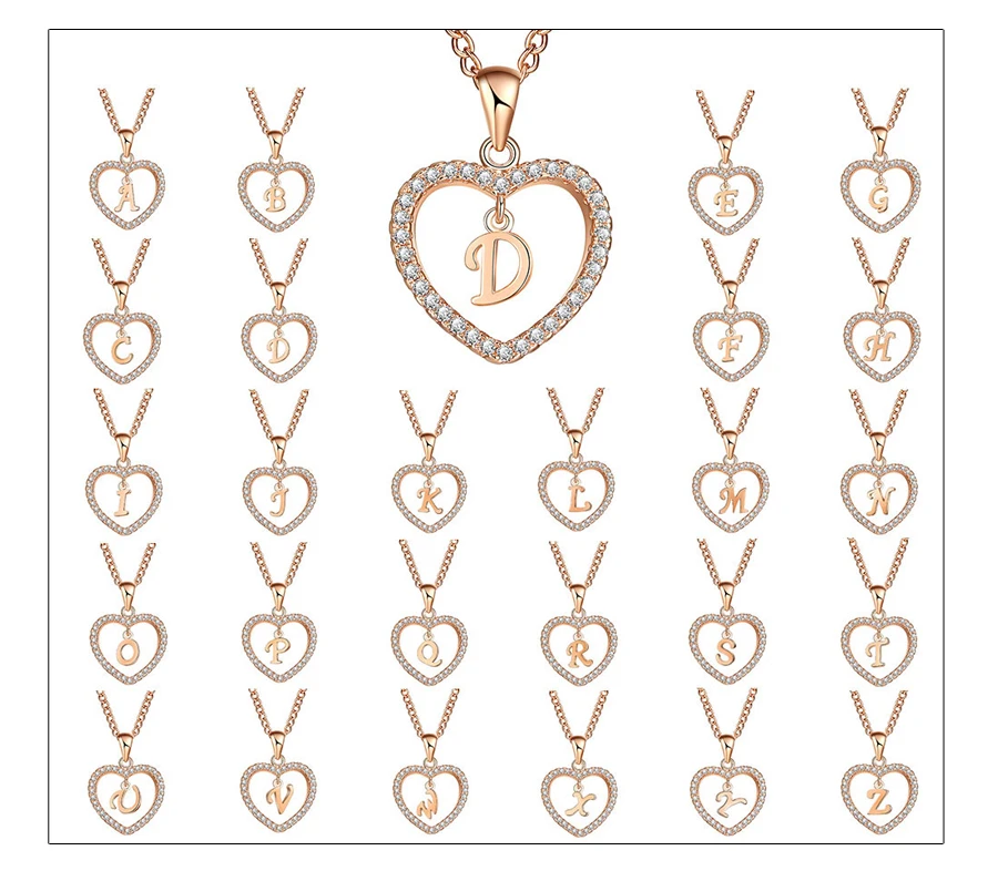 New Fashion Letter Heart Shape Pendant Necklaces For Women Girl Rose Gold RH Copper CZ Necklace Statement Gift Jewelry
New Fashion Letter Heart Shape Pendant Necklaces For Women Girl Rose Gold RH Copper CZ Necklace Statement Gift Jewelry