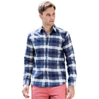 2019 Newest design custom men's stylish plaid denim shirts