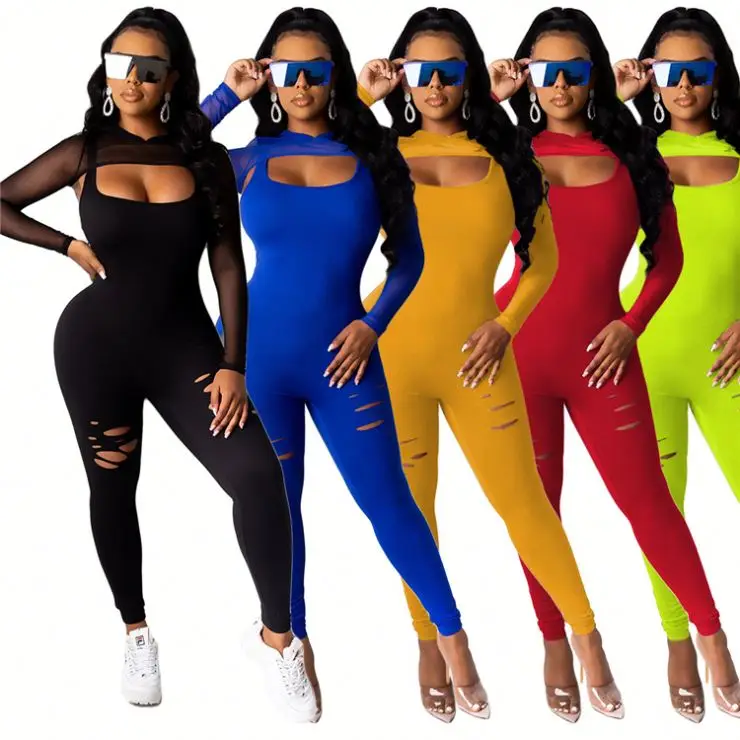 08167NB Wholesale New Hooded Top And Jumpsuits Sexy Skinny Sports Suit Hollow Out Solid Color Two Piece Set Women Clothing
08167NB Wholesale New Hooded Top And Jumpsuits Sexy Skinny Sports Suit Hollow Out Solid Color Two Piece Set Women Clothing