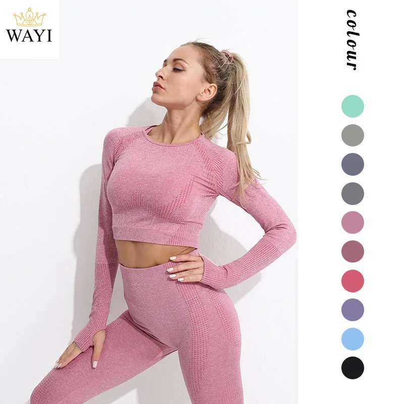 European And American Sports Fitness Clothing Seamless Yoga Clothing Quick-drying Long-sleeved Yoga Suit, 10 colors
European And American Sports Fitness Clothing Seamless Yoga Clothing Quick-drying Long-sleeved Yoga Suit, 10 colors