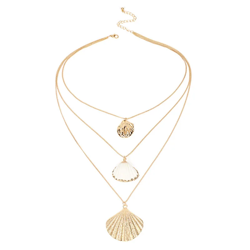Hot selling boho gold plated three multi layer seashell pendant chain necklace, As picture
Hot selling boho gold plated three multi layer seashell pendant chain necklace, As picture