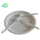 6 inch white disposable compostable round dish plate