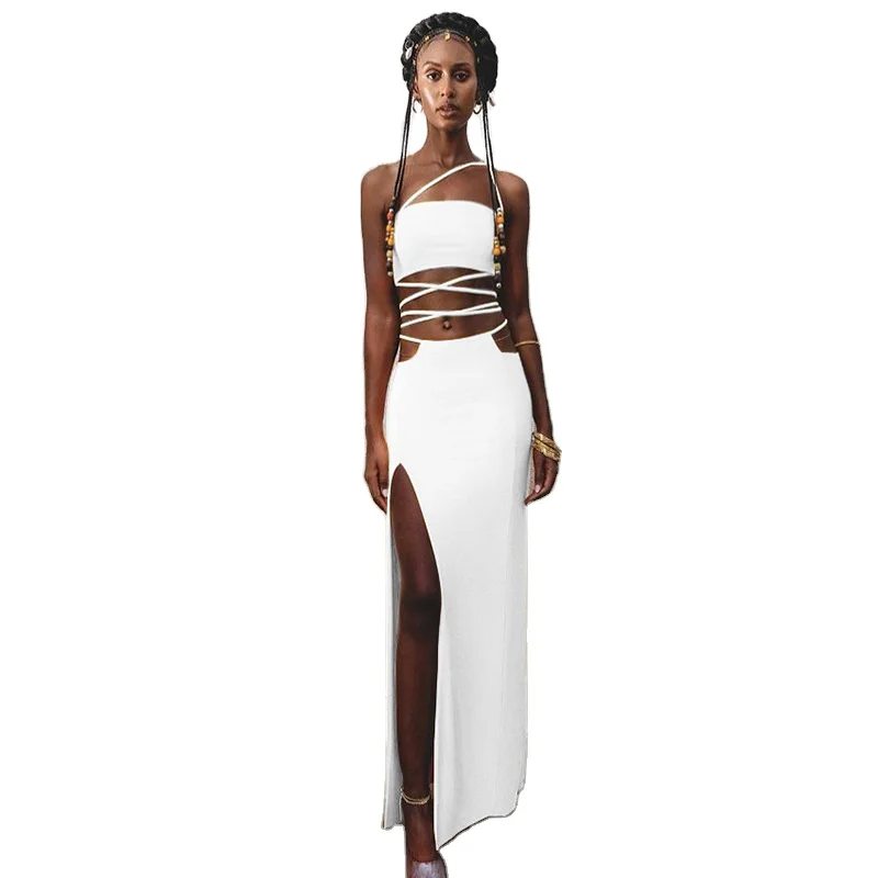 2021 new arrival HOT ITEMS women sexy sleeveless bandage top and Skirt fashion two piece set
2021 new arrival HOT ITEMS women sexy sleeveless bandage top and Skirt fashion two piece set
