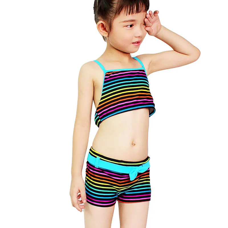 2021 Girls' Split Swimsuit Color Striped Boxer Shorts Quick-drying Butterfly Belt Baby Swimsuit, Customized color
2021 Girls' Split Swimsuit Color Striped Boxer Shorts Quick-drying Butterfly Belt Baby Swimsuit, Customized color