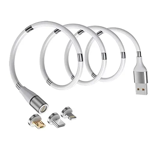 3 in 1 cable led light guitar usb cable moxom foldable magnet charging cable magic rope usb lightning for i phone charger coil, White black
3 in 1 cable led light guitar usb cable moxom foldable magnet charging cable magic rope usb lightning for i phone charger coil, White black