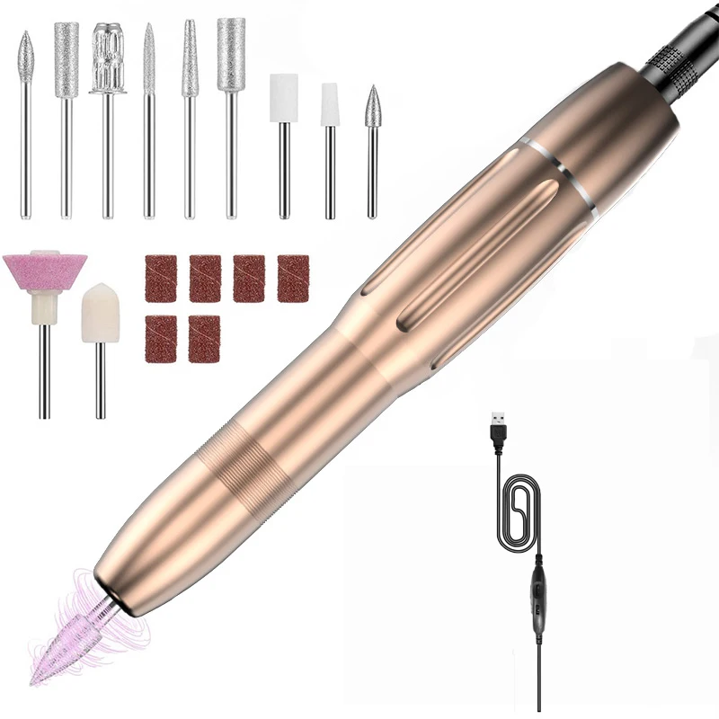 Portable Electric Nail File Set For Gel Nails, Exfoliating, Professional Grinding and Polishing for Home Salon DIY Manicure, Gold/customized
Portable Electric Nail File Set For Gel Nails, Exfoliating, Professional Grinding and Polishing for Home Salon DIY Manicure, Gold/customized