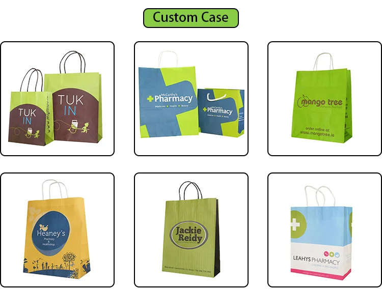 eco friendly retail custom paper bag with logo printing