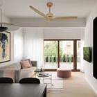 Air cooling fan 35W DC motor electric 3 blades solid wood ceiling fan for sale