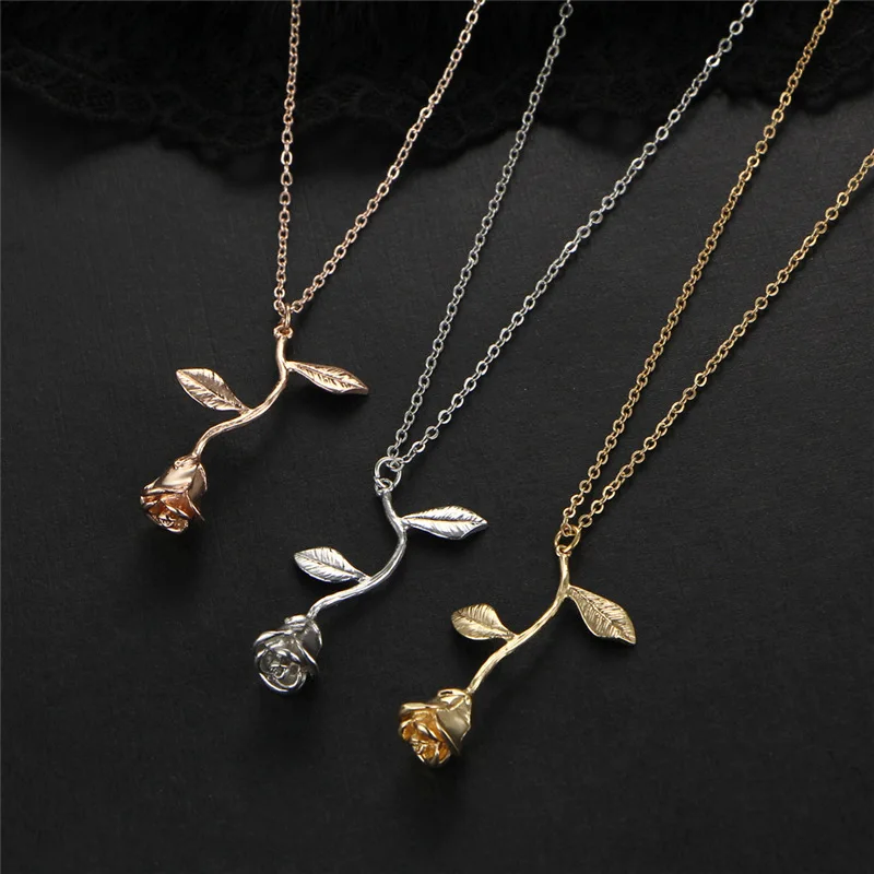 Romantic Fashion Personality Jewelry Copper Plated 18 K Gold Pressed Rose Flower Pendant Clavicle Necklace
Romantic Fashion Personality Jewelry Copper Plated 18 K Gold Pressed Rose Flower Pendant Clavicle Necklace