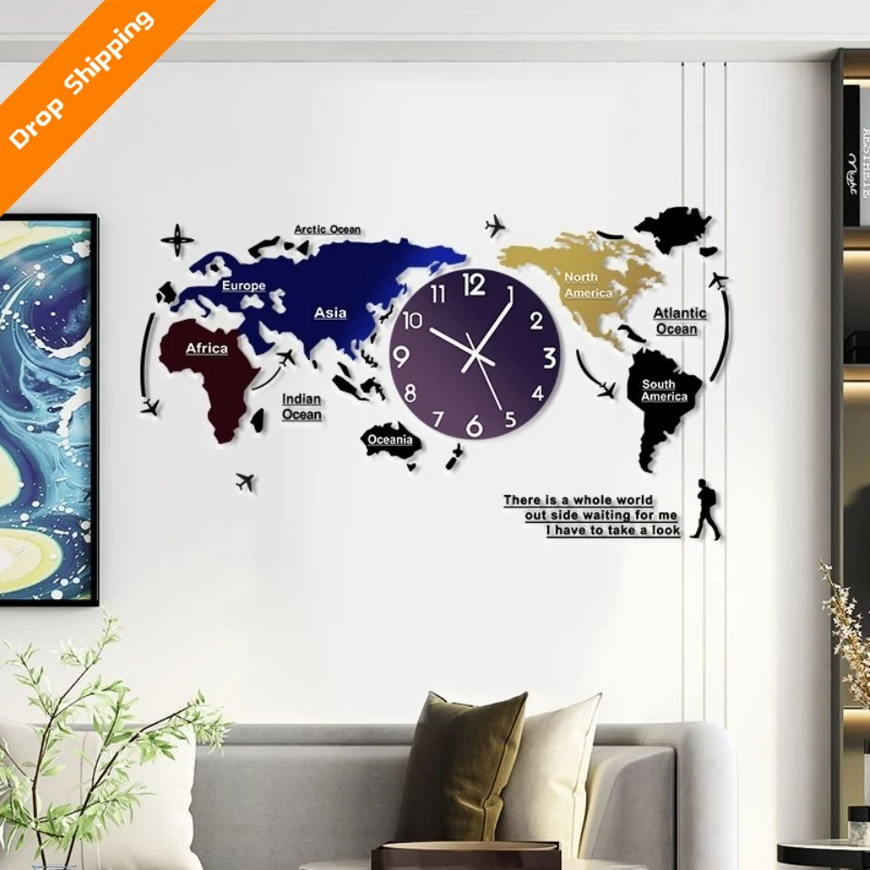 Home fashion wall watch Nordic light luxury wall clock modern minimalist clock wall clock living room creative net red map
Home fashion wall watch Nordic light luxury wall clock modern minimalist clock wall clock living room creative net red map