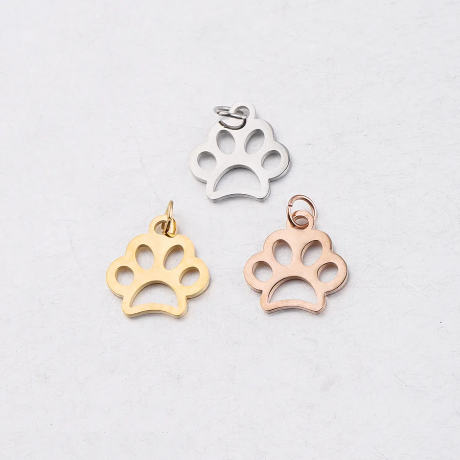 Cute Animal Paw Charms Stainless Steel 18K Gold Plated Mirror Polished Necklace Bracelet Pendant Charms
Cute Animal Paw Charms Stainless Steel 18K Gold Plated Mirror Polished Necklace Bracelet Pendant Charms