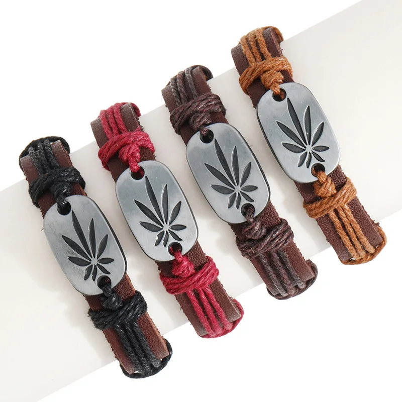New Vintage Accessories Hand-woven Maple Leaf Cowhide Bracelet For Men Adjustable Stretch Jewelry
New Vintage Accessories Hand-woven Maple Leaf Cowhide Bracelet For Men Adjustable Stretch Jewelry