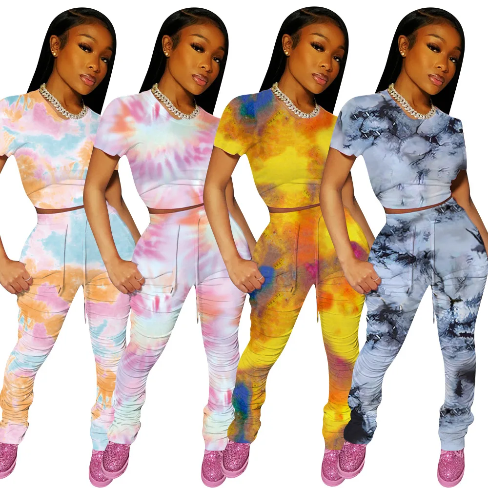 Amazon popular foreign trade European and American casual pleated two piece women's tie dye
Amazon popular foreign trade European and American casual pleated two piece women's tie dye