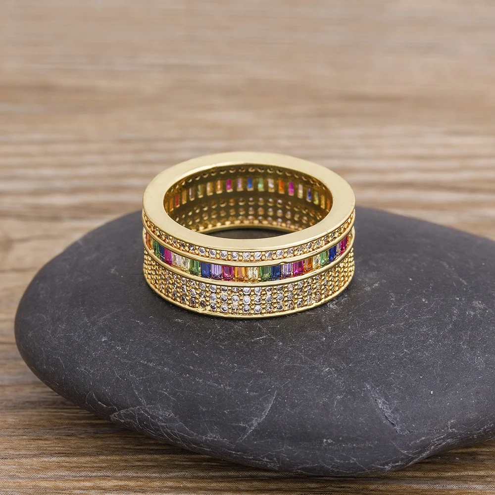 Luxury Bohemia Rainbow Crystal Ring For Women Copper Cubic Zirconia Gold Color Charm Rings Party Wedding Jewelry Customization
Luxury Bohemia Rainbow Crystal Ring For Women Copper Cubic Zirconia Gold Color Charm Rings Party Wedding Jewelry Customization
