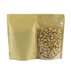 biodegradable kraft stand up pouch paper zipper packing bag for coffee