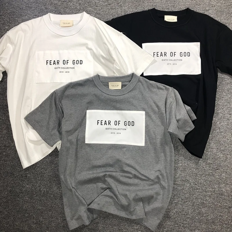 Women's patch printed T-shirt FOG high street style Kanye West summer short-sleeved men's casual cotton T-shirt tee
Women's patch printed T-shirt FOG high street style Kanye West summer short-sleeved men's casual cotton T-shirt tee