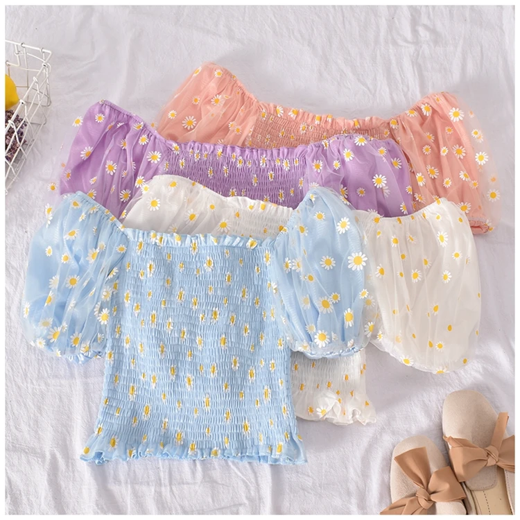 Chic Stylish Daisy Floral Print Elastic Slash Neck Puff short Sleeve Blouse Ladies Chic Summer Cop Tops
Chic Stylish Daisy Floral Print Elastic Slash Neck Puff short Sleeve Blouse Ladies Chic Summer Cop Tops