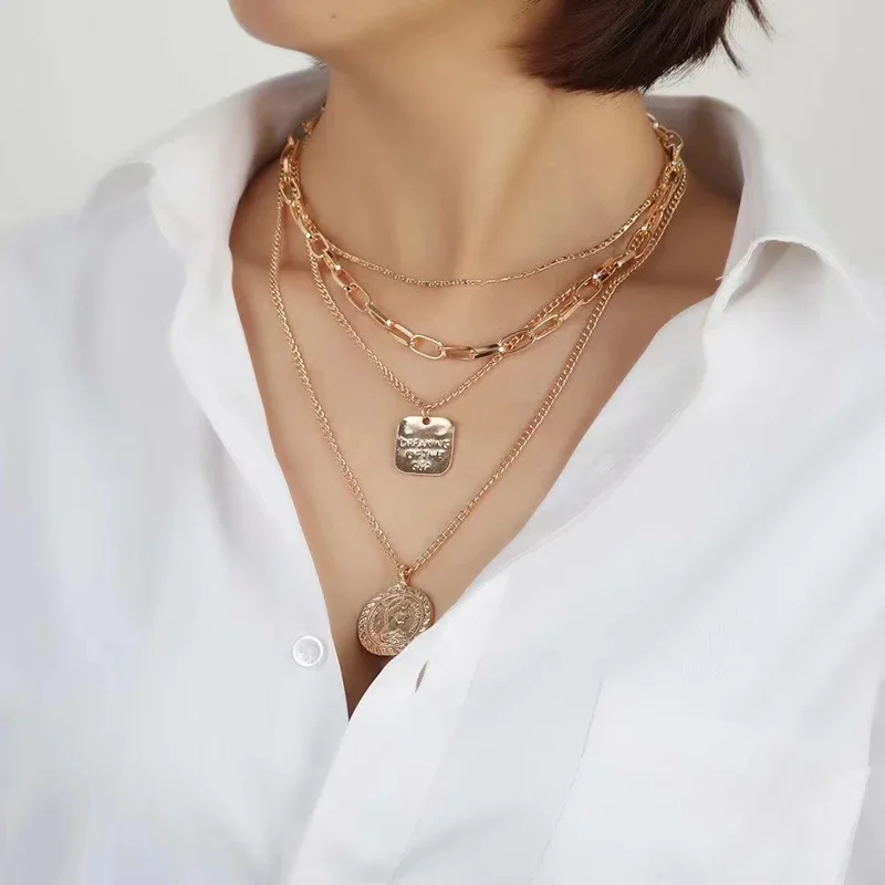 Fashion Bohemian Ethnic Style Coin Butterfly Stars Snake Three Layered Pendant Necklace Simple Alloy Necklace, Gold,silver
Fashion Bohemian Ethnic Style Coin Butterfly Stars Snake Three Layered Pendant Necklace Simple Alloy Necklace, Gold,silver