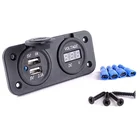 Automatic Boat Electric Voltmeter Car Power Mobile 3.1A Dual Socket 2 USB Charger With 2 Ports Panel For Marine