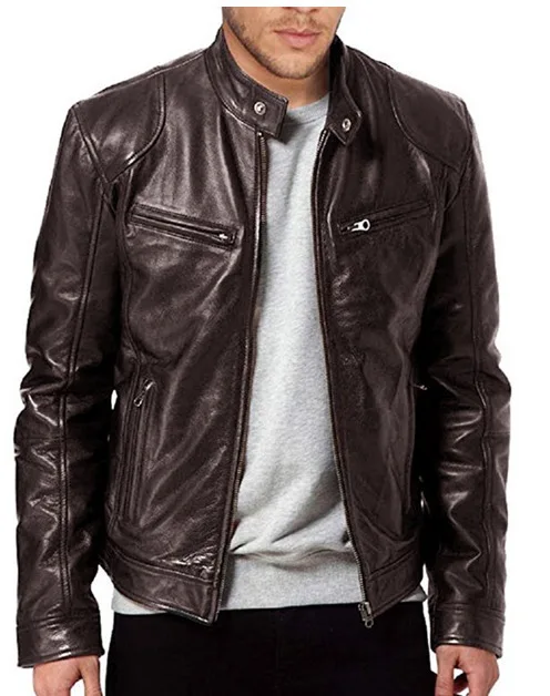 Business gentleman zipper cardigan PU leather stand collar slim leather jacket with pocket decoration
Business gentleman zipper cardigan PU leather stand collar slim leather jacket with pocket decoration