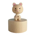 Cute small cat home decoration wooden music box for family
