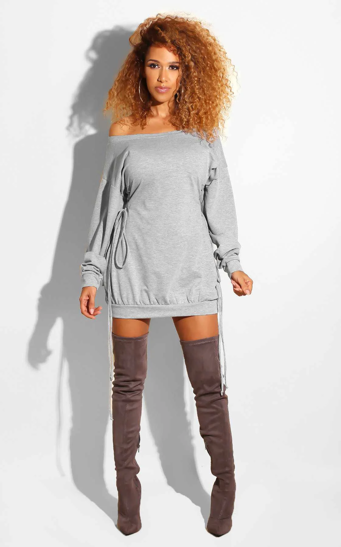 Women Hoodie Sweatshirts Dresses Winter Fashion Ladies Pullovers Lace Up Off Shoulder Hooded Dress, As picture or customized make 
Women Hoodie Sweatshirts Dresses Winter Fashion Ladies Pullovers Lace Up Off Shoulder Hooded Dress, As picture or customized make