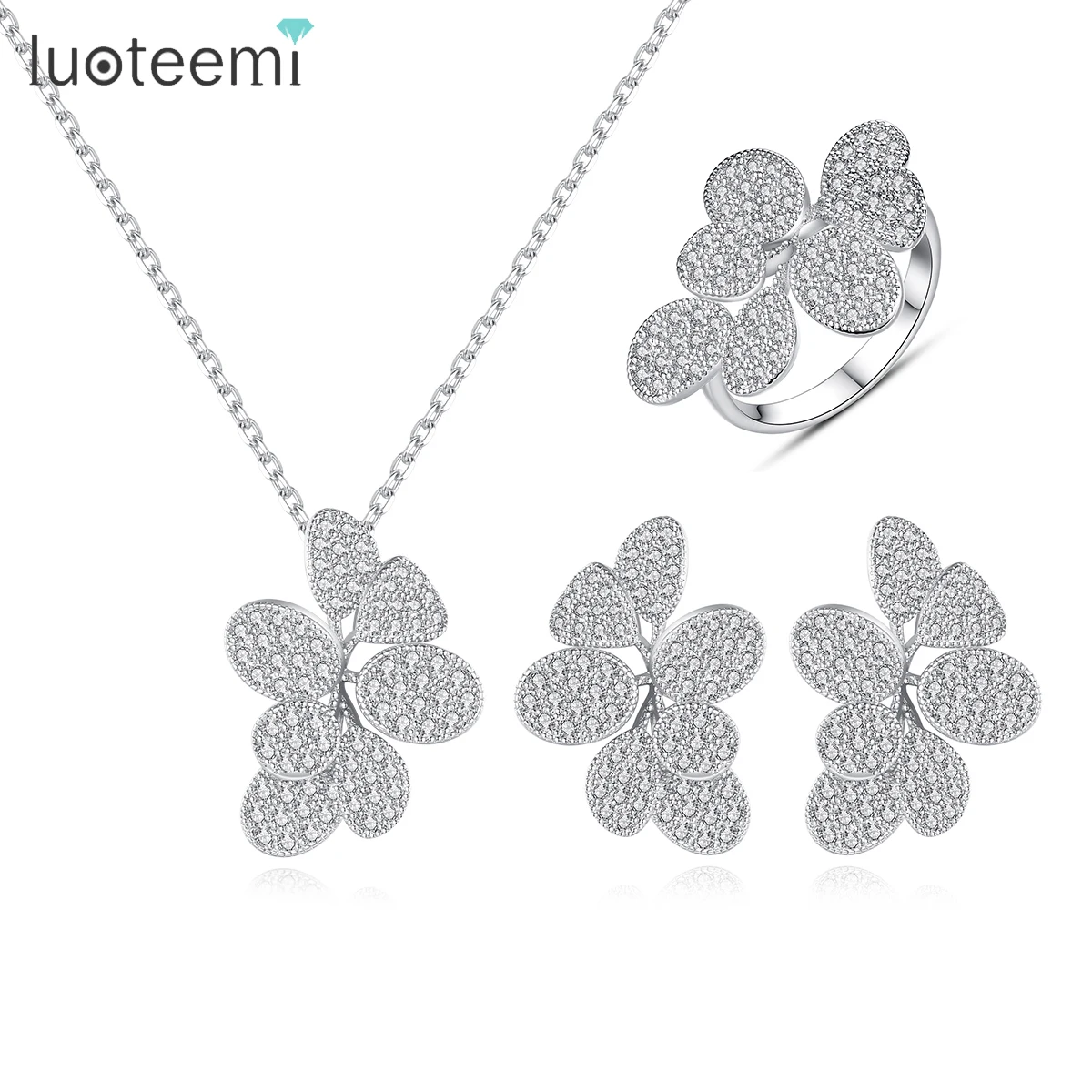 LUOTEEMI Elegant Women Cubic Zirconia Jewelry Set Indian Wedding Bridal Jewellery Jewelry Sets
LUOTEEMI Elegant Women Cubic Zirconia Jewelry Set Indian Wedding Bridal Jewellery Jewelry Sets