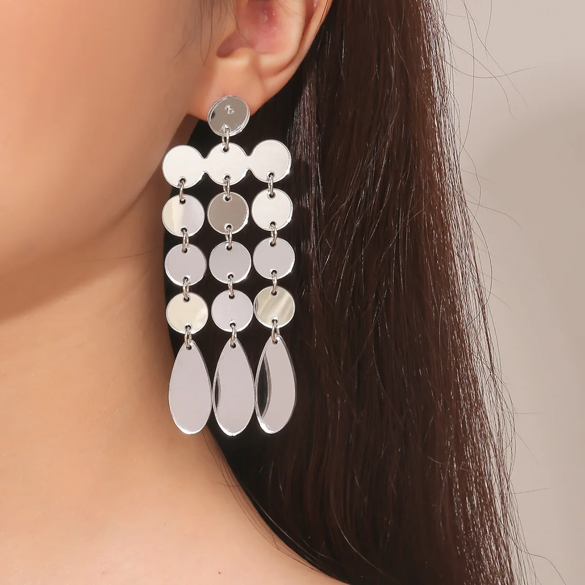 Europe and America Popular Temperament Accessories Charm Women Mirror Water Drop Shape Long Tassel Earring Punk Acrylic 1 Pair
Europe and America Popular Temperament Accessories Charm Women Mirror Water Drop Shape Long Tassel Earring Punk Acrylic 1 Pair
