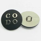 Black Button Buttons Metal Shank Button Custom 8mm Enamel Black Gold Silver Flat Alloy Metal Shank Button For Denim