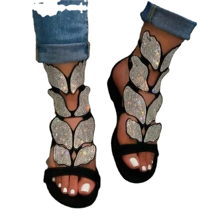 2020 Woman Crystal Flat Sandals Ladies Open Toe Butterfly Buckle Shoes Women Comfort Casual Fashion Sandals Female Summer, As shown in figure
2020 Woman Crystal Flat Sandals Ladies Open Toe Butterfly Buckle Shoes Women Comfort Casual Fashion Sandals Female Summer, As shown in figure