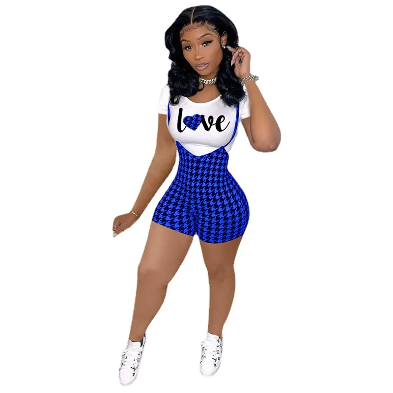 2021 summer fashion Outfit Printed Short Sleeve Tee With Suspender Pants For Ladies Women two pieces short Sets
2021 summer fashion Outfit Printed Short Sleeve Tee With Suspender Pants For Ladies Women two pieces short Sets