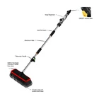 Flow-Through Car Cleaning Wash Brush with Adjustable Handle and Integrated Squeegee