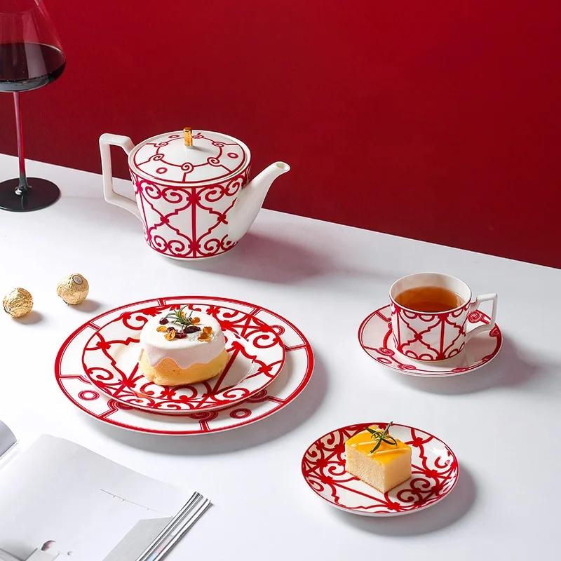 Grande red bowl chatter set home creative tableware banquet festive soup bowl plate tea cup
Grande red bowl chatter set home creative tableware banquet festive soup bowl plate tea cup