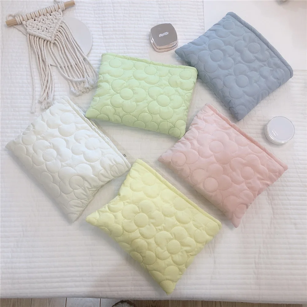 Candy Color Padded Cosmetic Bag Quilted Embossed Flower Women Cotton Makeup Pouch, White/green/blue/pink/yellow
Candy Color Padded Cosmetic Bag Quilted Embossed Flower Women Cotton Makeup Pouch, White/green/blue/pink/yellow