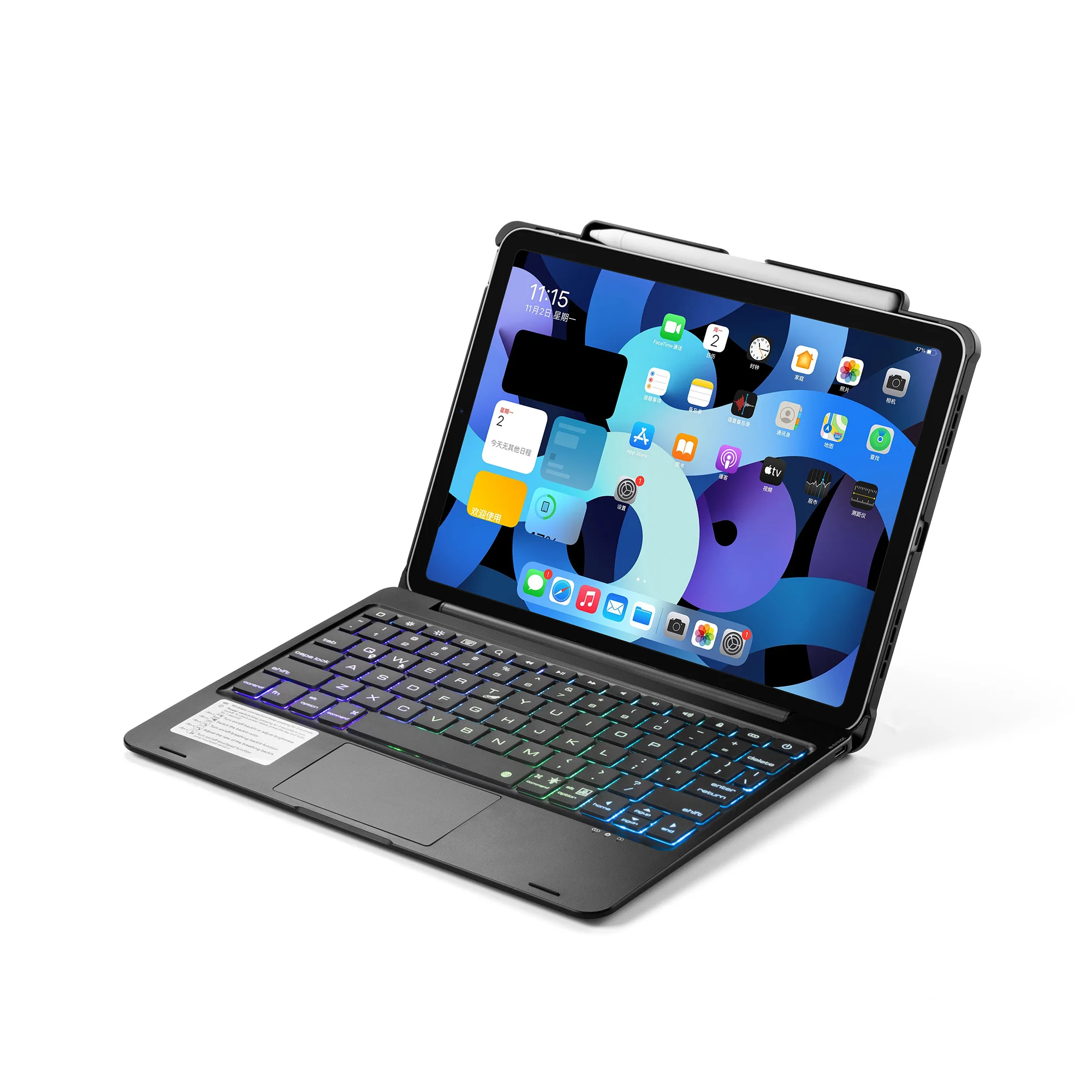 For iPad Air410.9 Keyboard iPad Wireless Keyboard Case with a colorful backlit pen slot design
For iPad Air410.9 Keyboard iPad Wireless Keyboard Case with a colorful backlit pen slot design