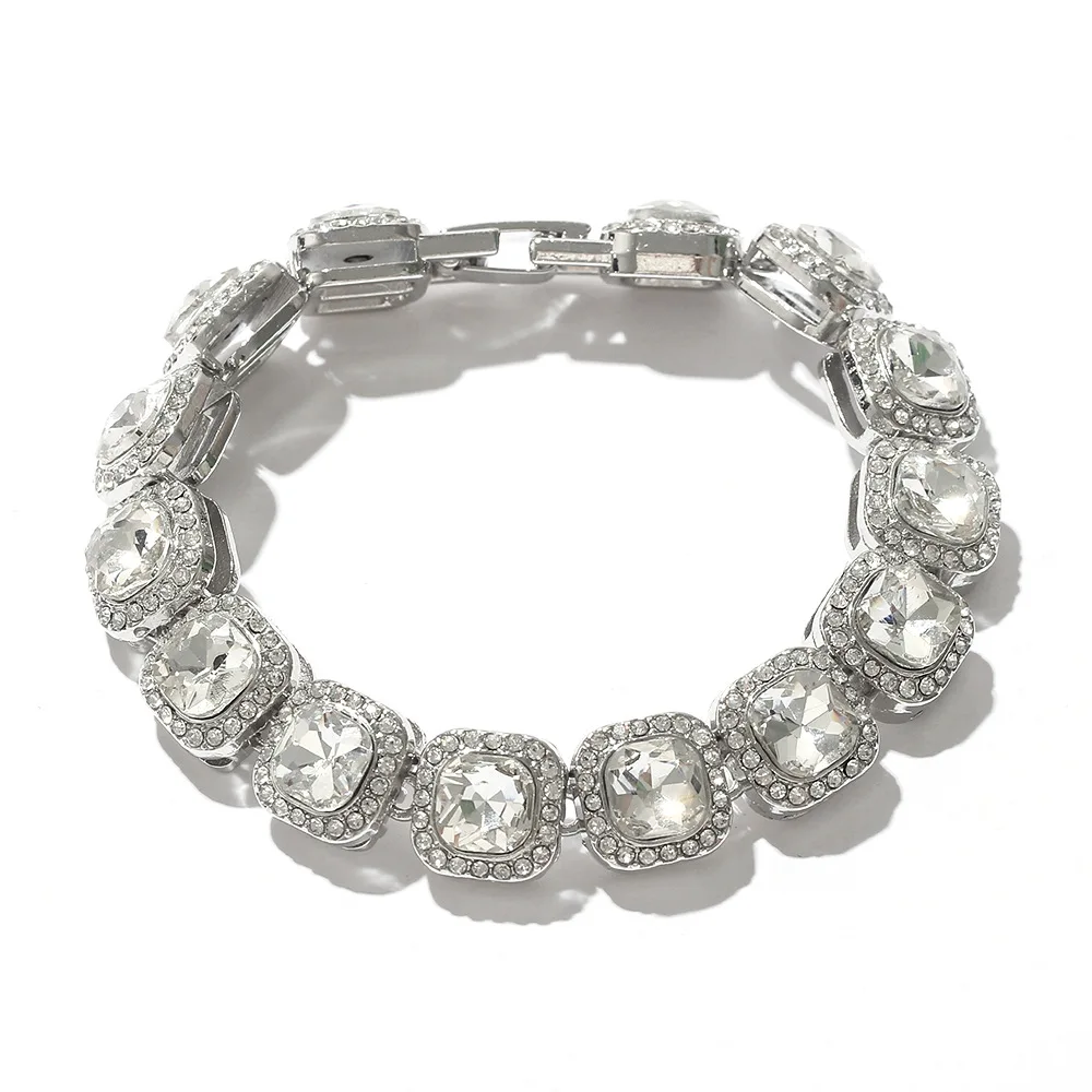 Hip Hot Newest Jewelry Silver Plated Square Crystal Bracelets 18k Gold Plated 18mm Rhinestone Tennis Chain Bracelet For Women
Hip Hot Newest Jewelry Silver Plated Square Crystal Bracelets 18k Gold Plated 18mm Rhinestone Tennis Chain Bracelet For Women
