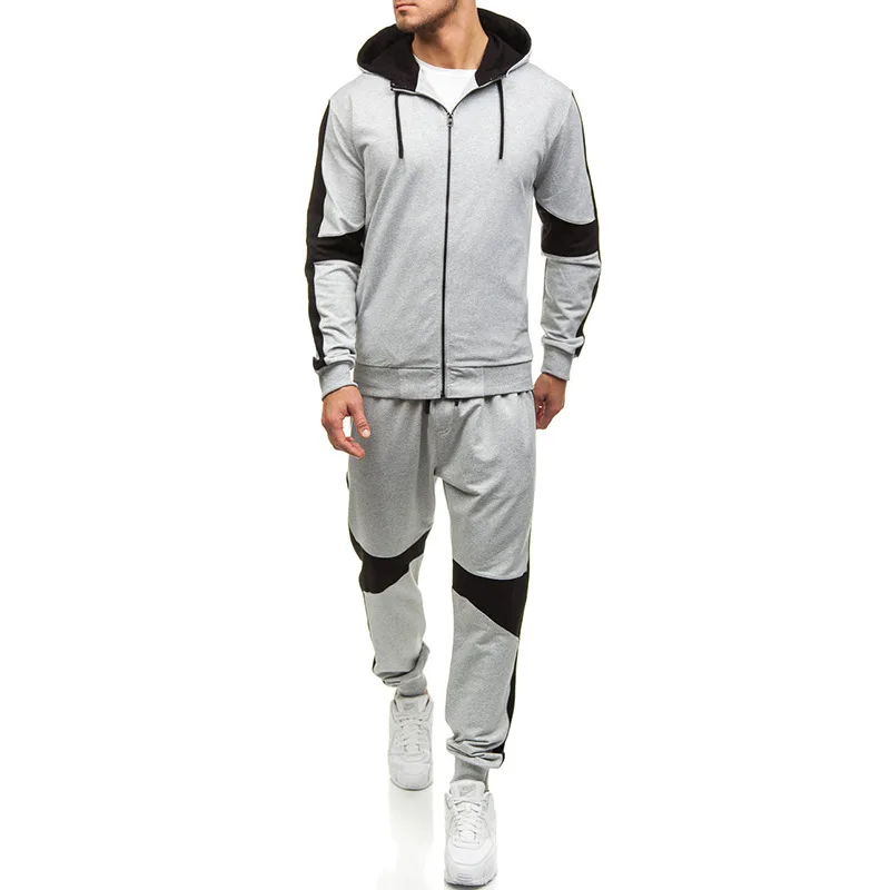 High Quality Men Tracksuit Breathable Long Sleeve Hoodies Zipper Cotton Fitness Clothing sweatsuit Men Two Piece Set 
High Quality Men Tracksuit Breathable Long Sleeve Hoodies Zipper Cotton Fitness Clothing sweatsuit Men Two Piece Set