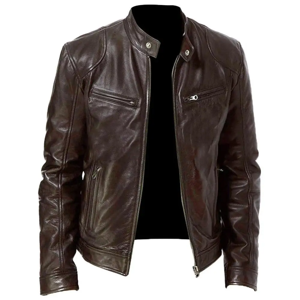 444534 PU Leather Plus Size Motorcycle Jackets, Different Size Pocket Plain Dyed Solid Men Jacket
444534 PU Leather Plus Size Motorcycle Jackets, Different Size Pocket Plain Dyed Solid Men Jacket