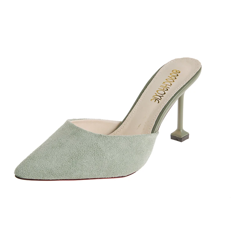 New Summer Fine heel Slippers Women's Fashion Wear Suede Sexy Pointed High Heel Sandals Women's Shoes, Black/beige/green/khaki
New Summer Fine heel Slippers Women's Fashion Wear Suede Sexy Pointed High Heel Sandals Women's Shoes, Black/beige/green/khaki