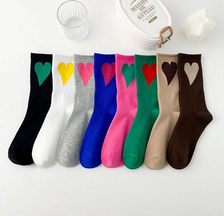 Women's autumn and winter new big love tube socks macaron color cotton socks, Black, white, red, coffee, gray, khaki, blue, green
Women's autumn and winter new big love tube socks macaron color cotton socks, Black, white, red, coffee, gray, khaki, blue, green