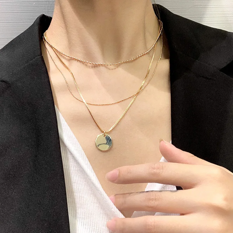 JUHU Best Selling European And American Disc Multilayer Clavicle Necklace Female Fashion Simple Design Alloy Clavicle Chain
JUHU Best Selling European And American Disc Multilayer Clavicle Necklace Female Fashion Simple Design Alloy Clavicle Chain