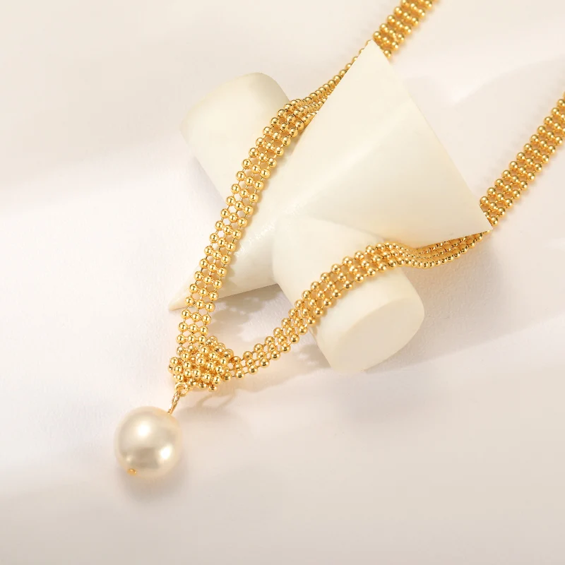 Dropshipping Wholesale Custom Silver 18k Gold Plated Necklace Chain Stainless Steel Choker Freshwater Pearl Pendant Necklace, Gold color
Dropshipping Wholesale Custom Silver 18k Gold Plated Necklace Chain Stainless Steel Choker Freshwater Pearl Pendant Necklace, Gold color