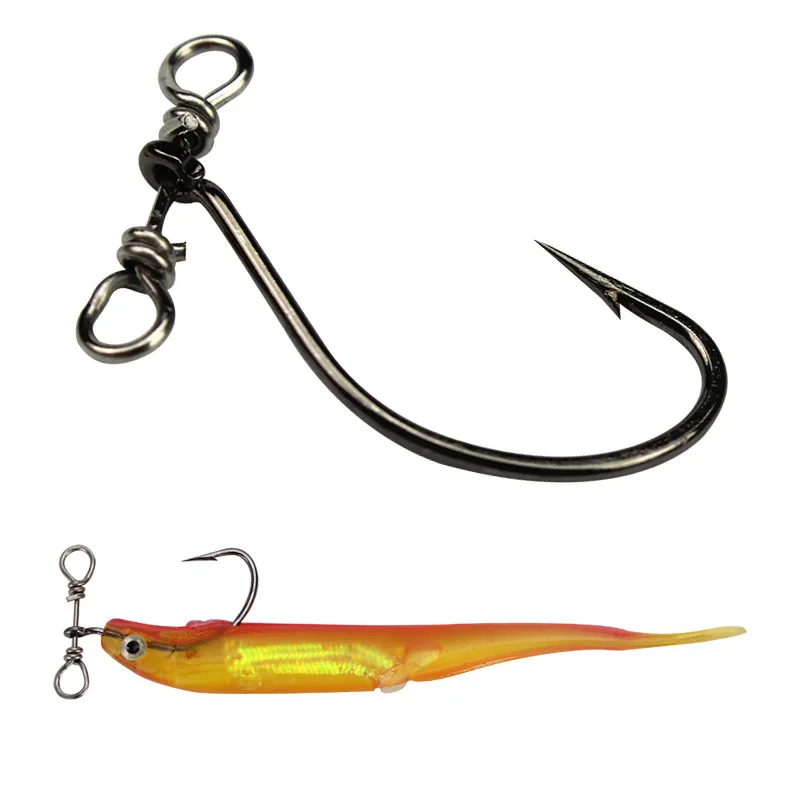 Balance single hook 2.5cm0.4g black nickel crank hook comes with double hole swivel accessories
Balance single hook 2.5cm0.4g black nickel crank hook comes with double hole swivel accessories