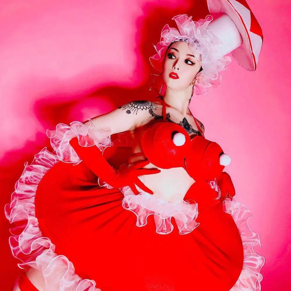 Custom nightclub bar red mushroom gogo costume Halloween cosplay costumes paradise dance clothing
Custom nightclub bar red mushroom gogo costume Halloween cosplay costumes paradise dance clothing