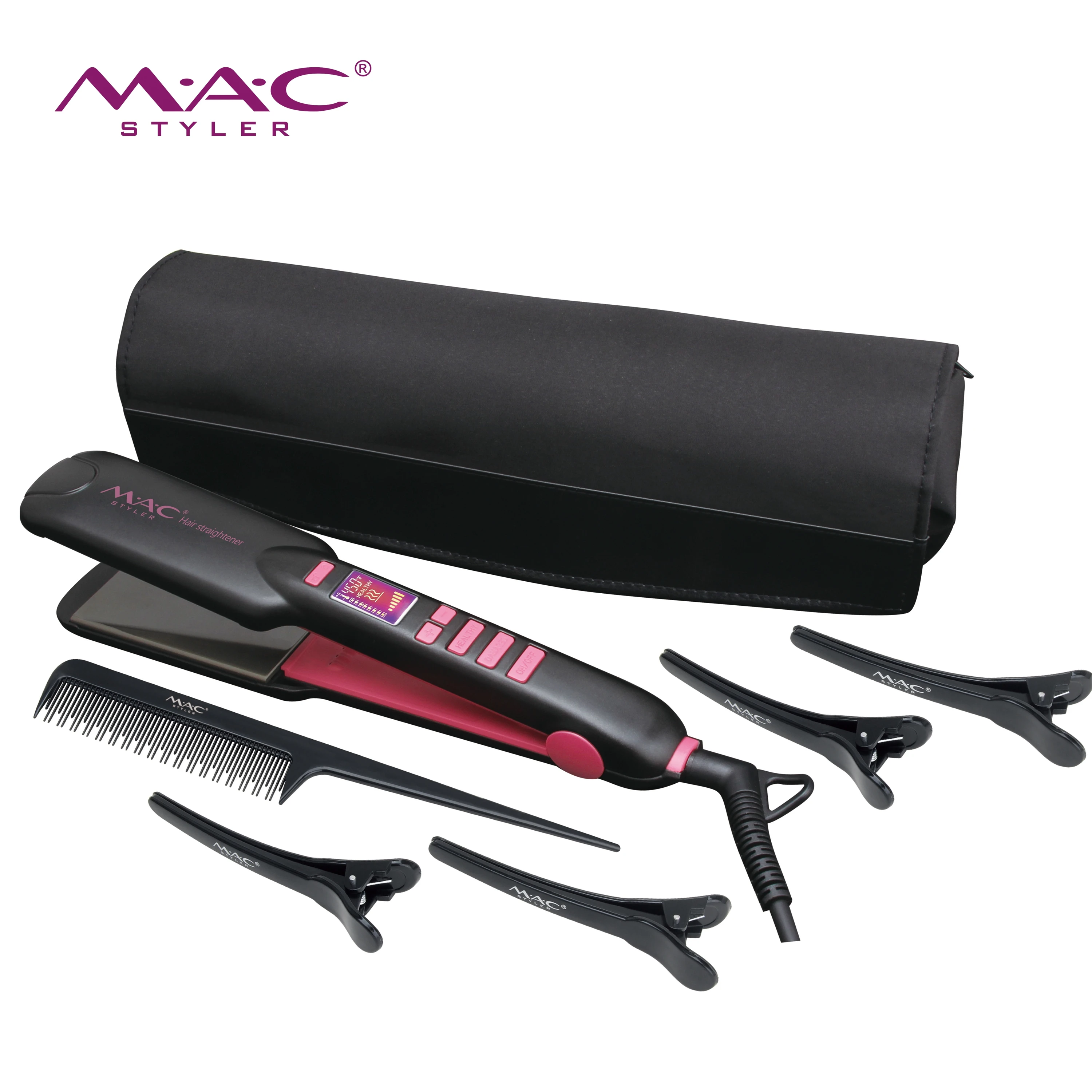New high-end gift box packaging wide edition high temperature button hair straightener with clip and comb
New high-end gift box packaging wide edition high temperature button hair straightener with clip and comb